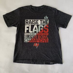 Tampa Bay Buccaneers T Shirt Youth Small Gray TB NFL Super Bowl Champions Tee